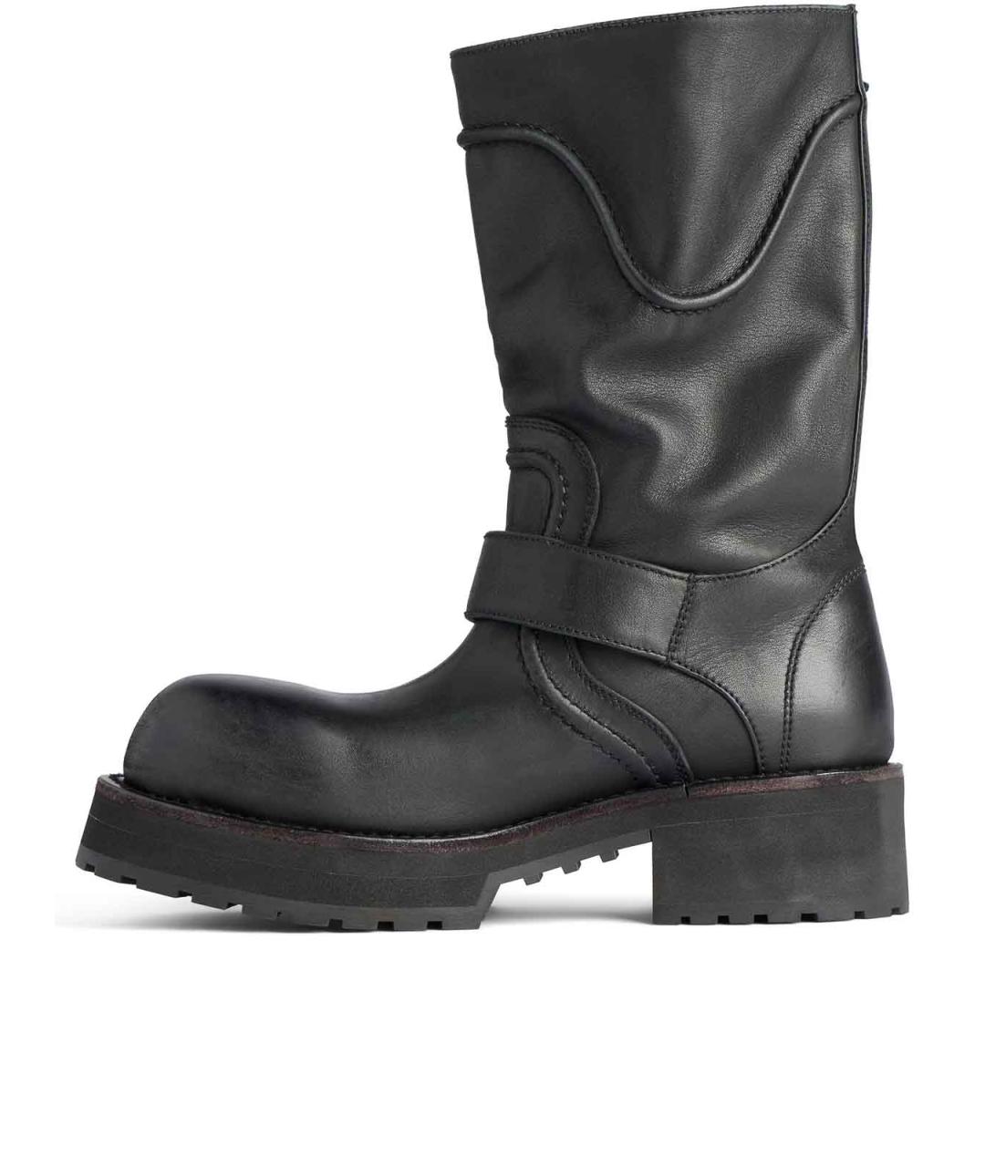 BALENCIAGA Черные кожаные сапоги, фото 4