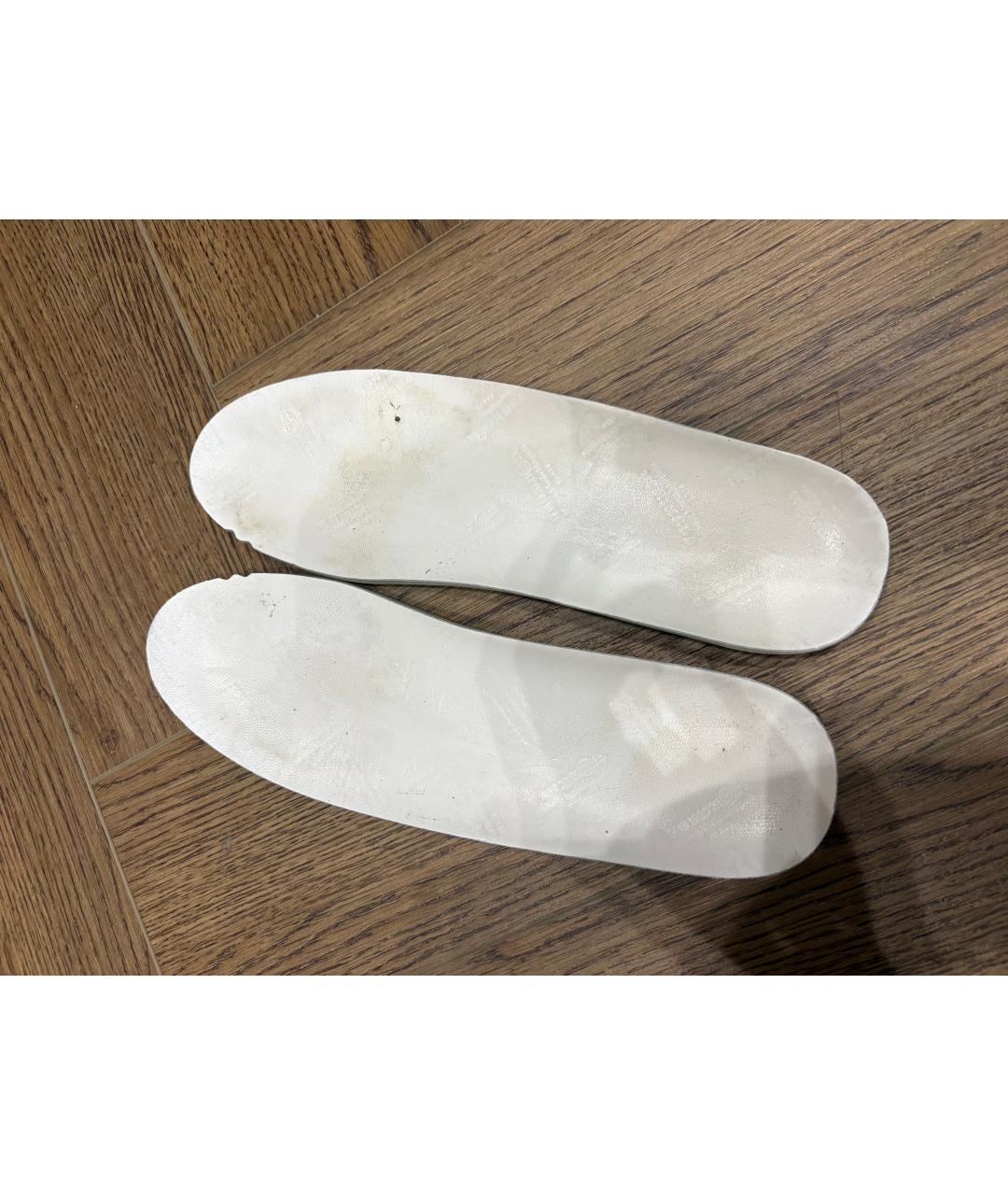 MAISON MARGIELA Золотые кожаные низкие кроссовки / кеды, фото 5