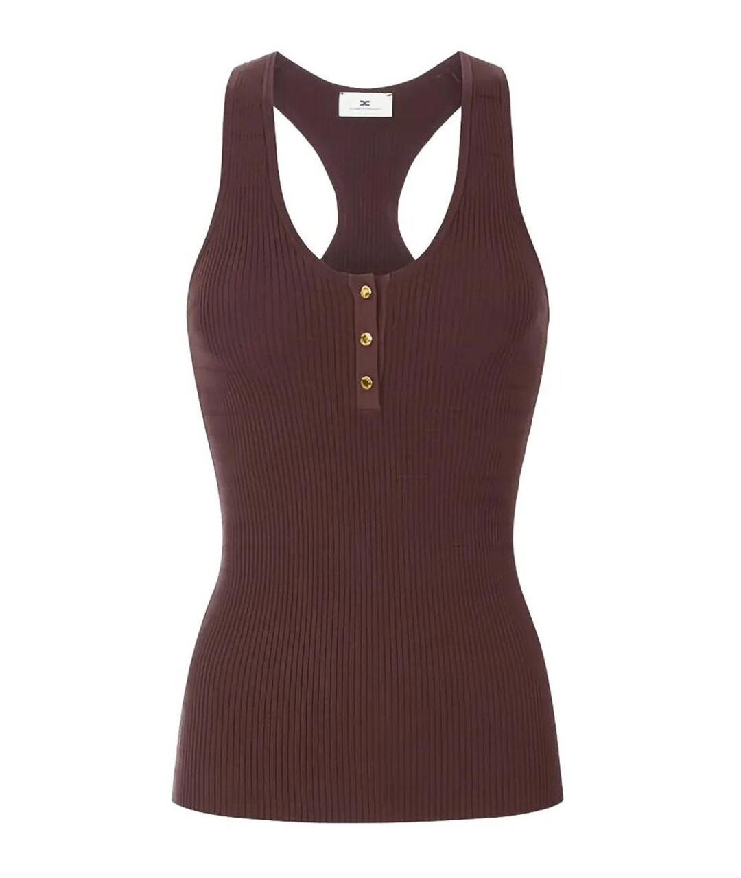 ELISABETTA FRANCHI Коричневая полиамидовая майка, фото 1