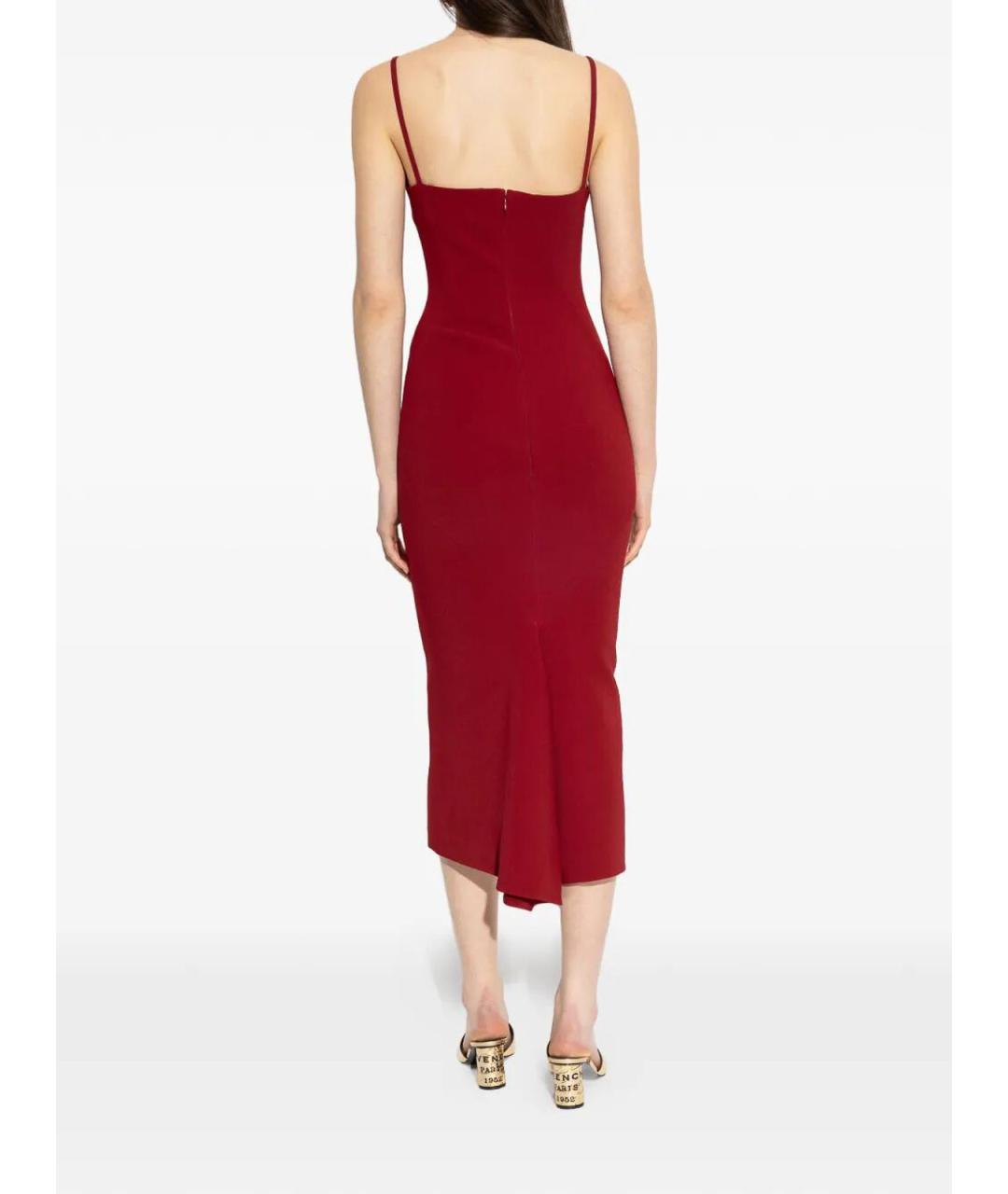GIVENCHY Бордовое вискозное коктейльное платье, фото 3