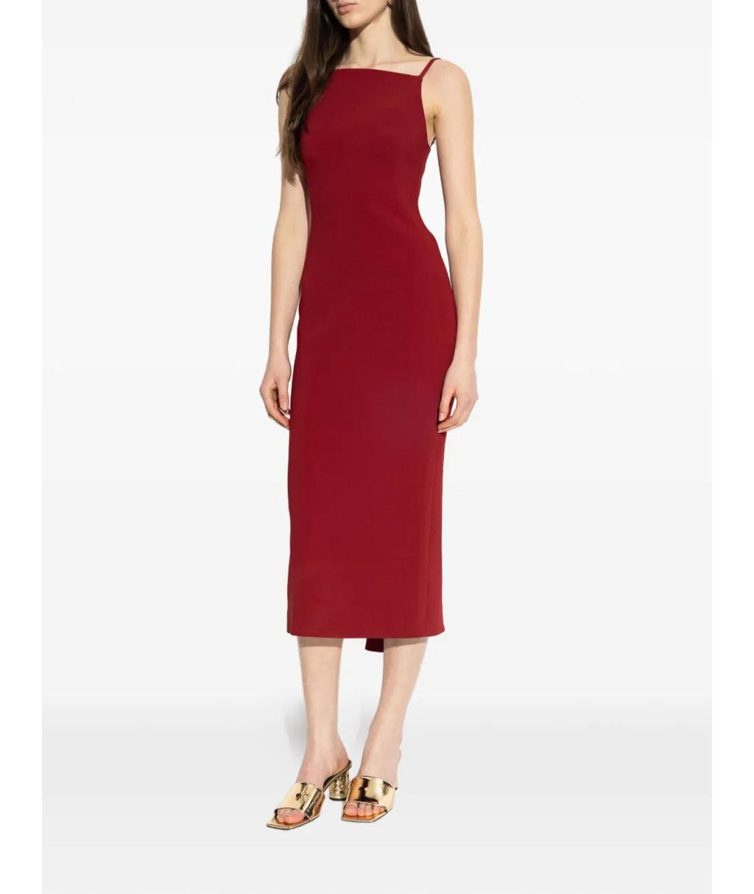 GIVENCHY Бордовое вискозное коктейльное платье, фото 4