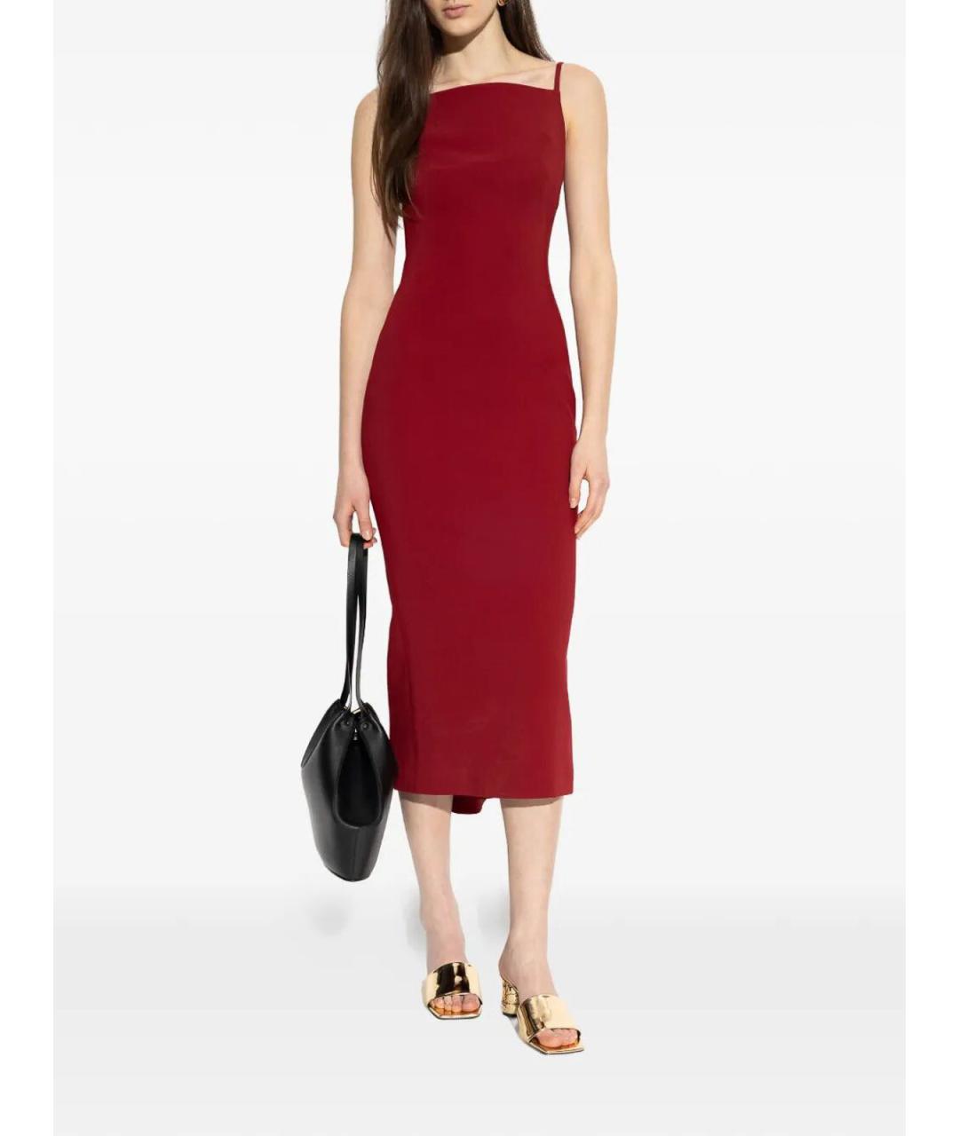 GIVENCHY Бордовое вискозное коктейльное платье, фото 2