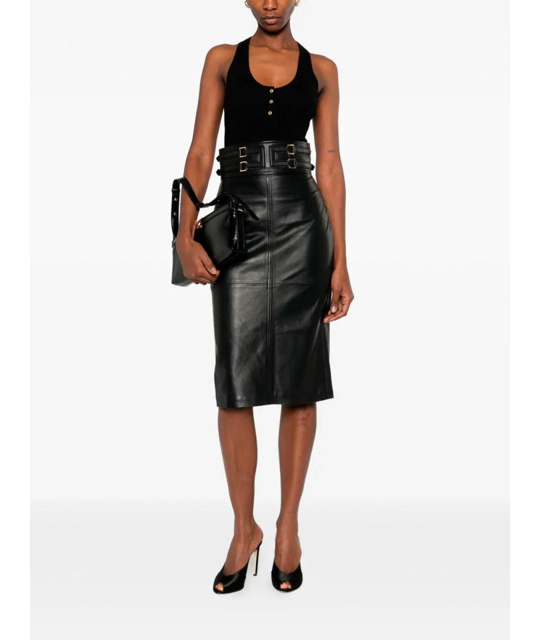 ELISABETTA FRANCHI Черная полиамидовая майка, фото 2