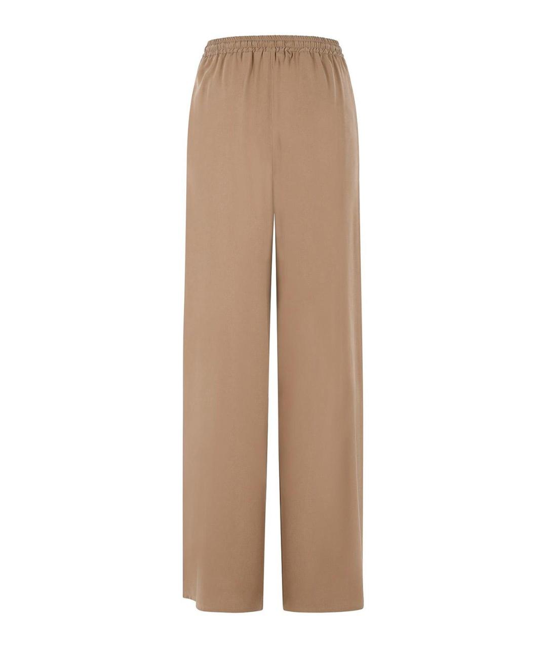 MAX MARA Бежевые шелковые брюки широкие, фото 2