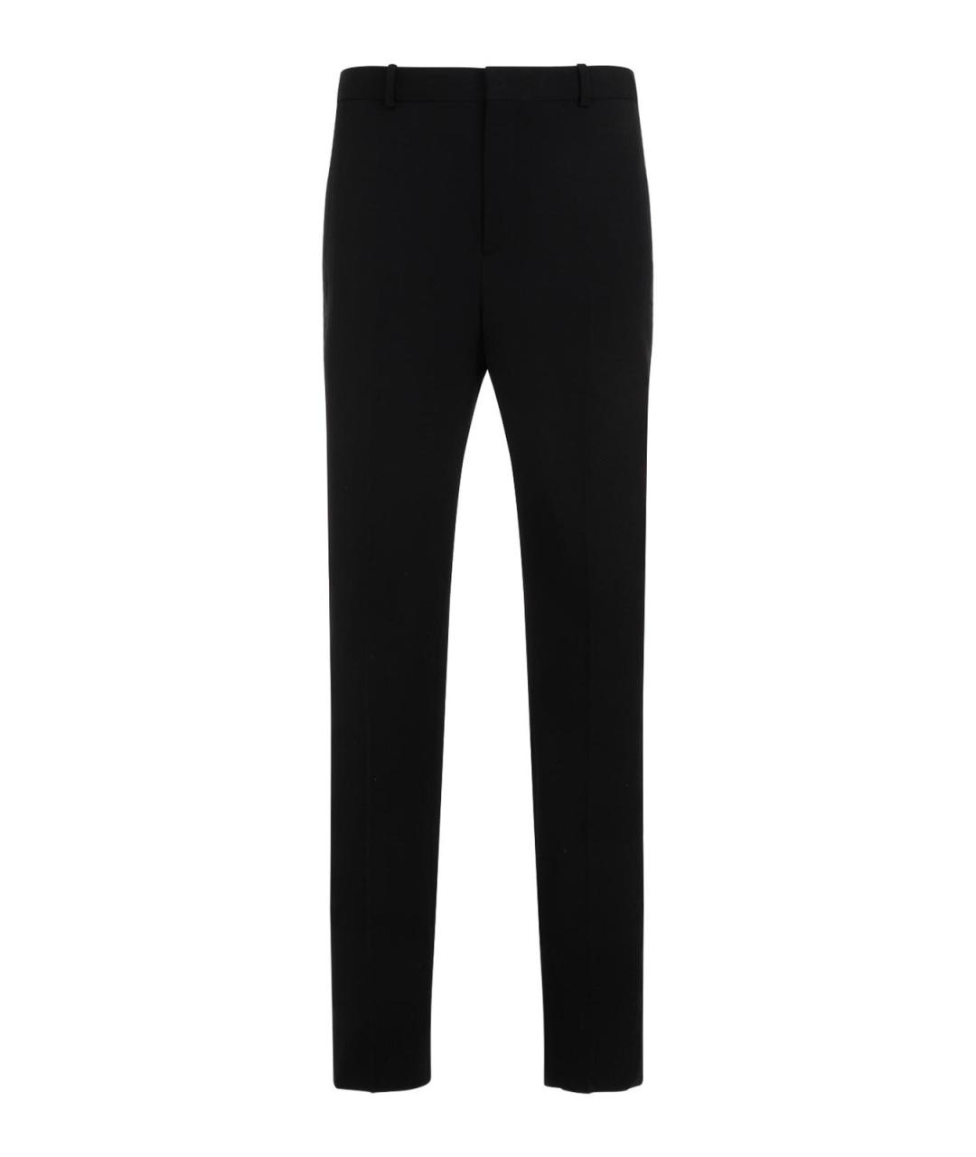 SAINT LAURENT Черные шерстяные повседневные брюки, фото 1