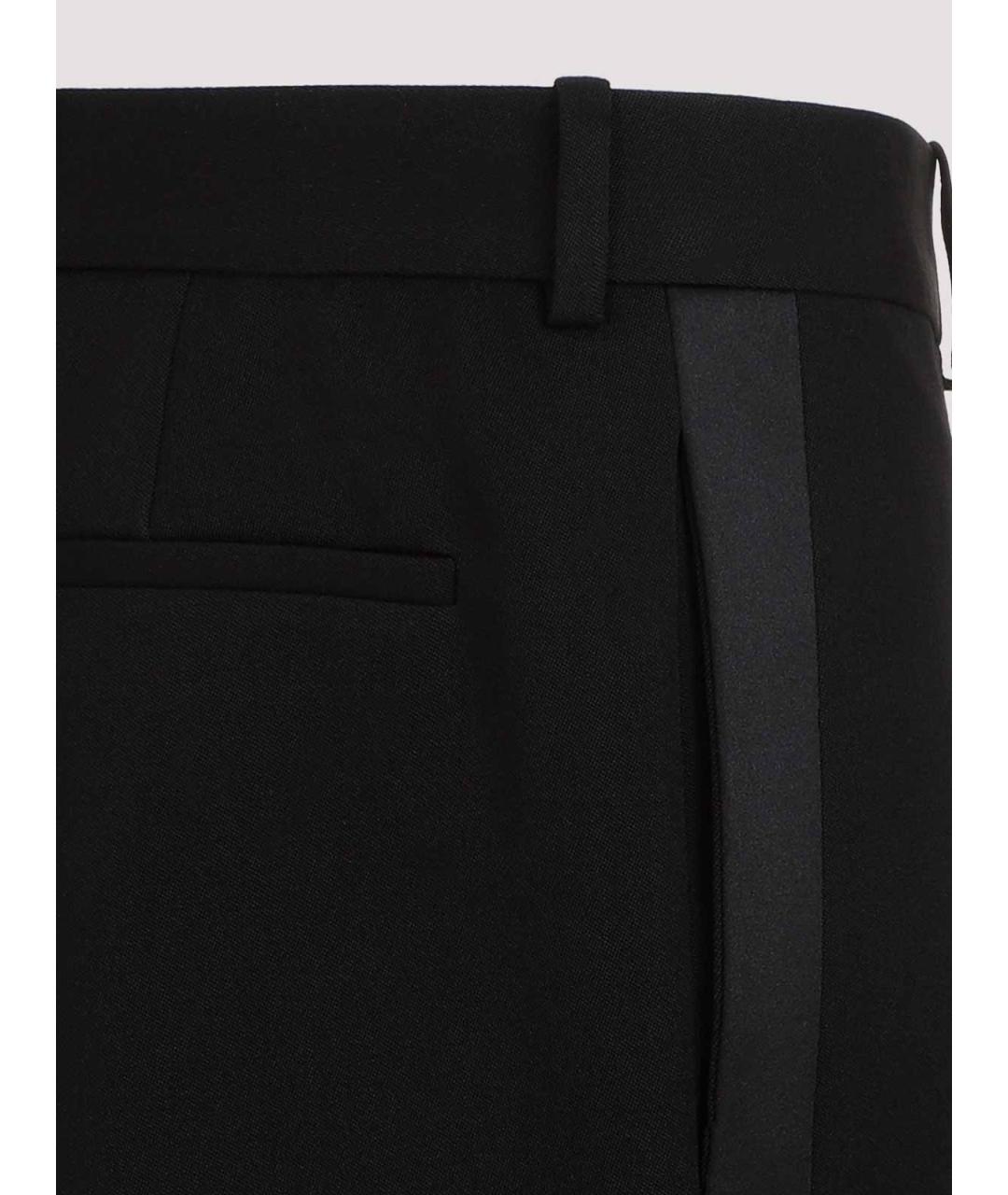 SAINT LAURENT Черные шерстяные повседневные брюки, фото 4