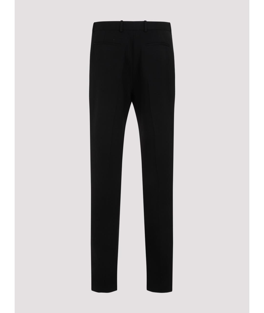 SAINT LAURENT Черные шерстяные повседневные брюки, фото 2