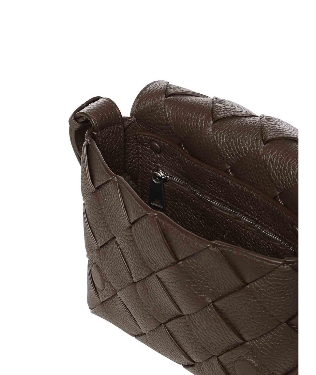 BOTTEGA VENETA Коричневая кожаная сумка на плечо, фото 4