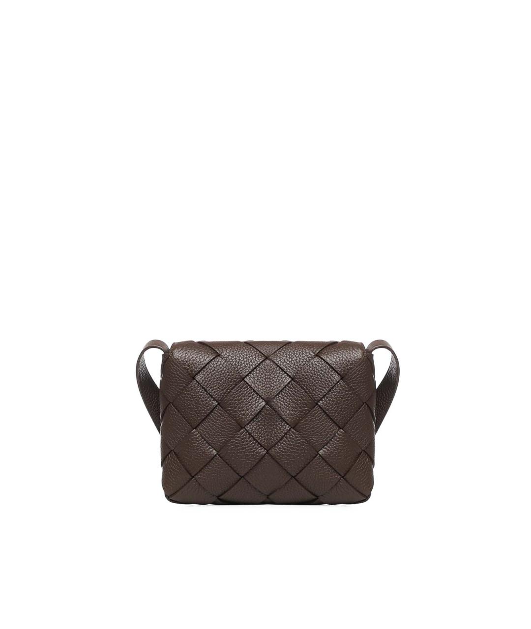 BOTTEGA VENETA Коричневая кожаная сумка на плечо, фото 3