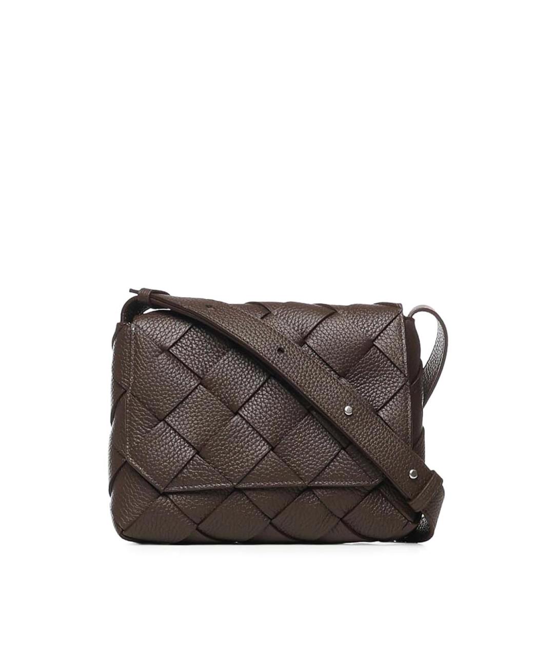 BOTTEGA VENETA Коричневая кожаная сумка на плечо, фото 1