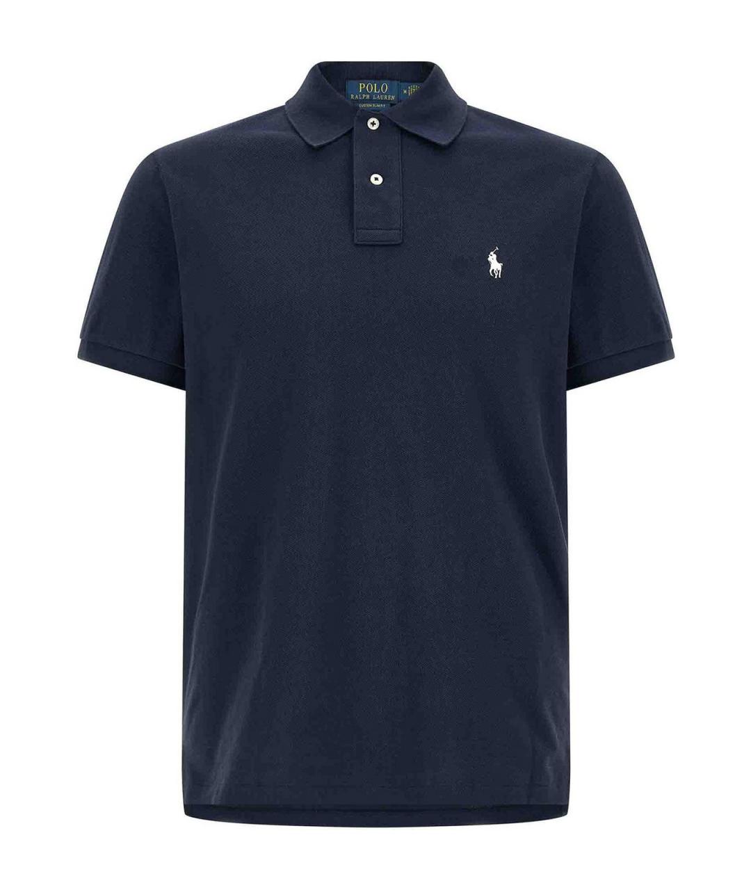 POLO RALPH LAUREN Синее хлопковое поло с коротким рукавом, фото 1