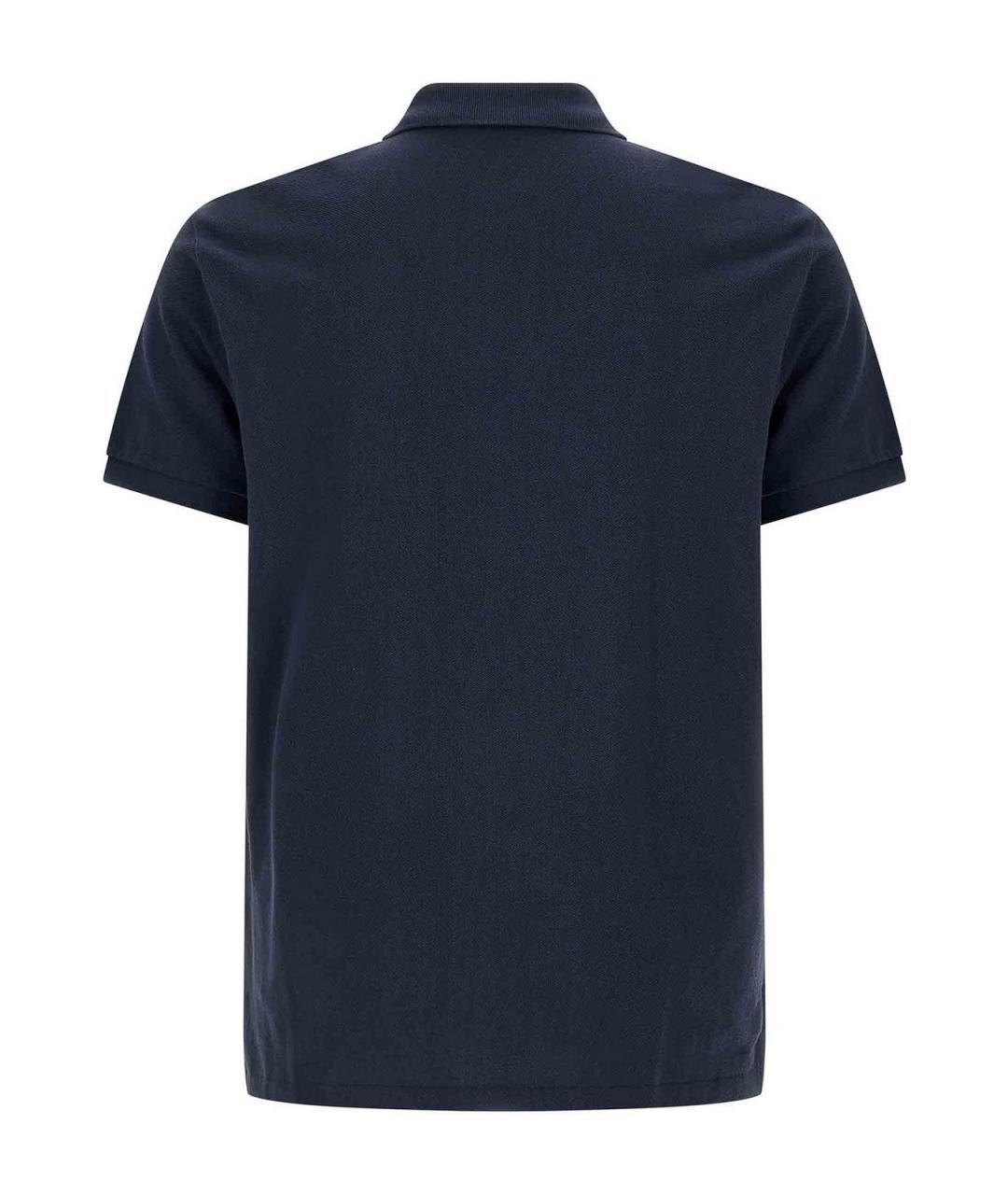 POLO RALPH LAUREN Синее хлопковое поло с коротким рукавом, фото 2