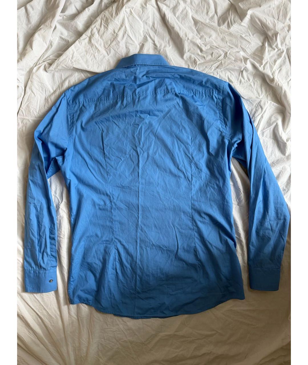 HUGO BOSS Голубая хлопковая классическая рубашка, фото 2
