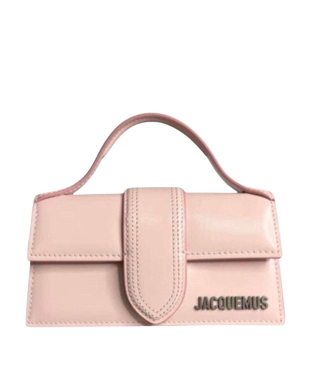 JACQUEMUS Розовая кожаная сумка с короткими ручками, фото 1