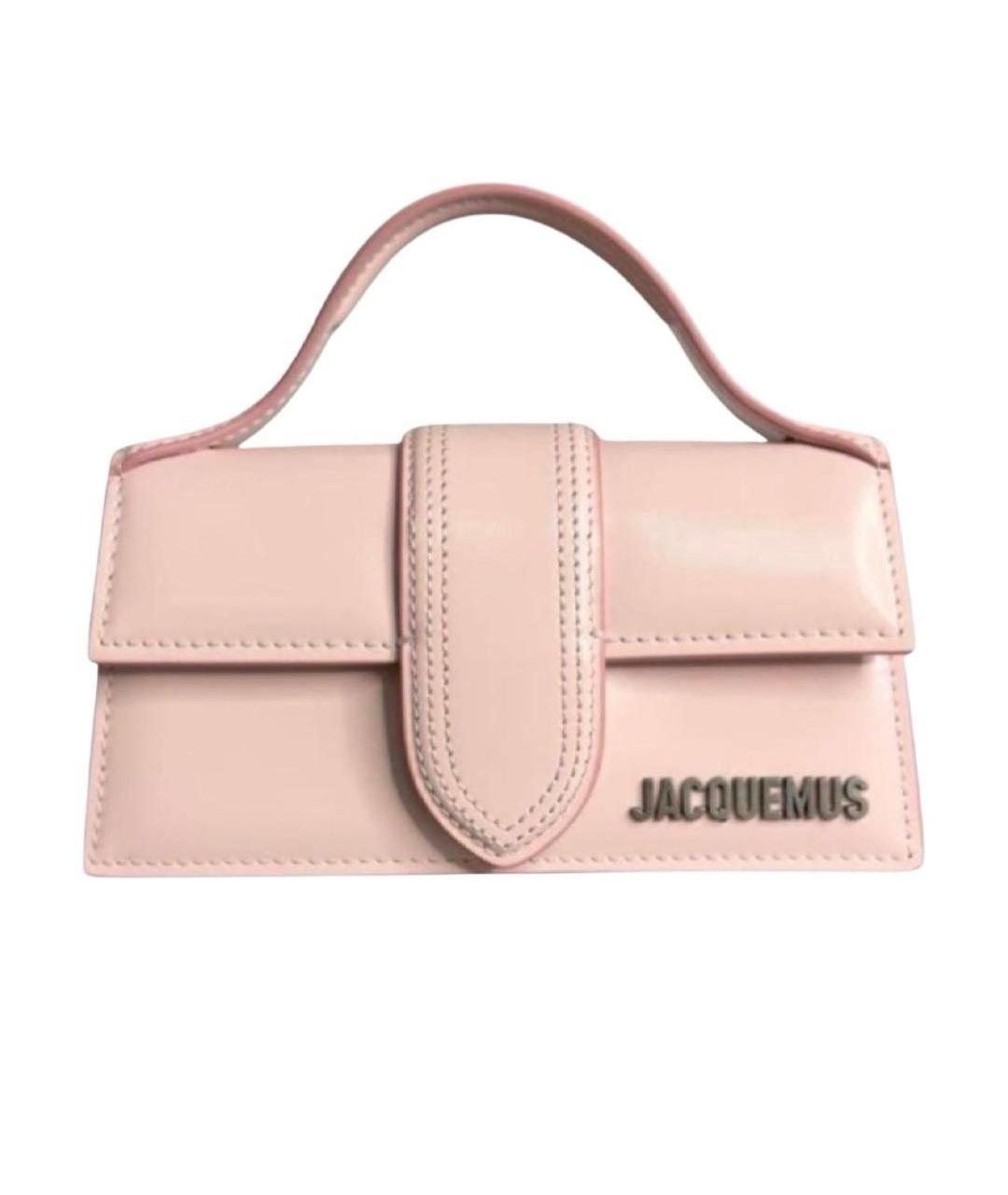JACQUEMUS Розовая кожаная сумка с короткими ручками, фото 7