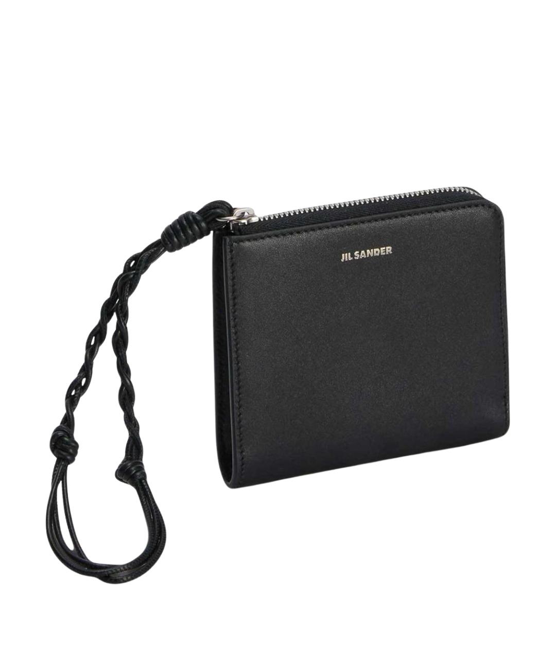 JIL SANDER Черный кожаный кошелек, фото 2