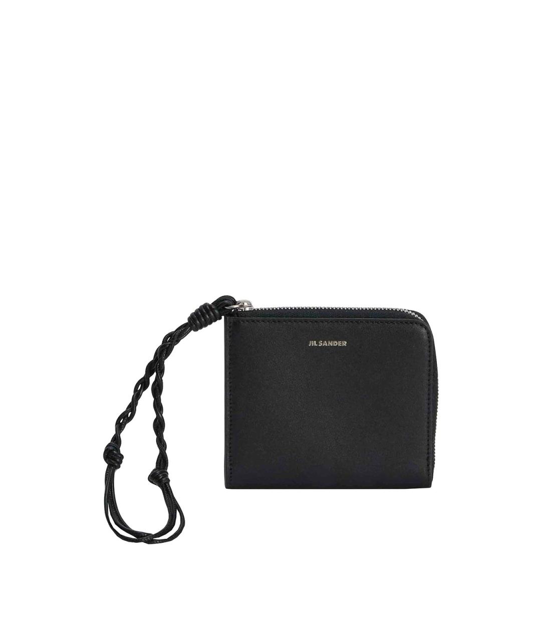 JIL SANDER Черный кожаный кошелек, фото 1