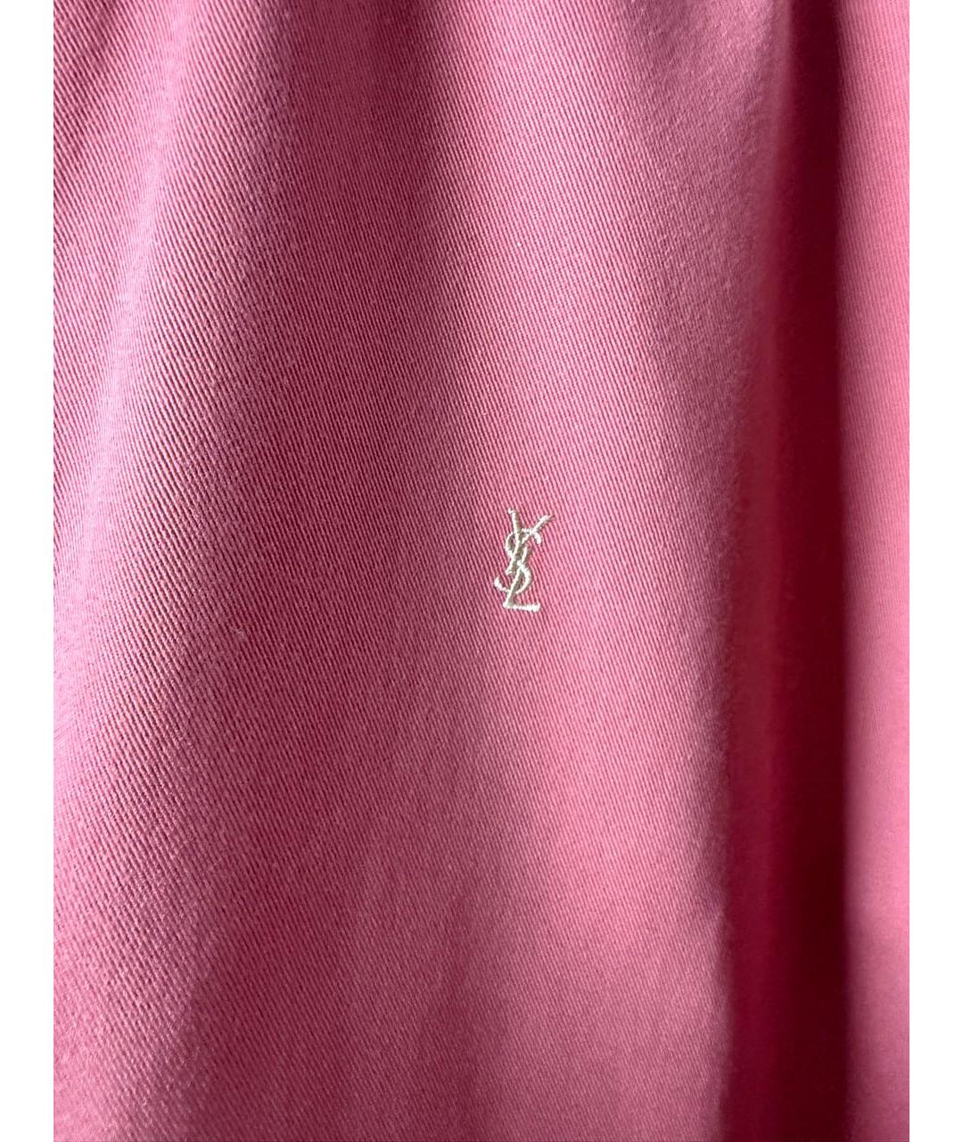 SAINT LAURENT Розовая хлопковая блузы, фото 7