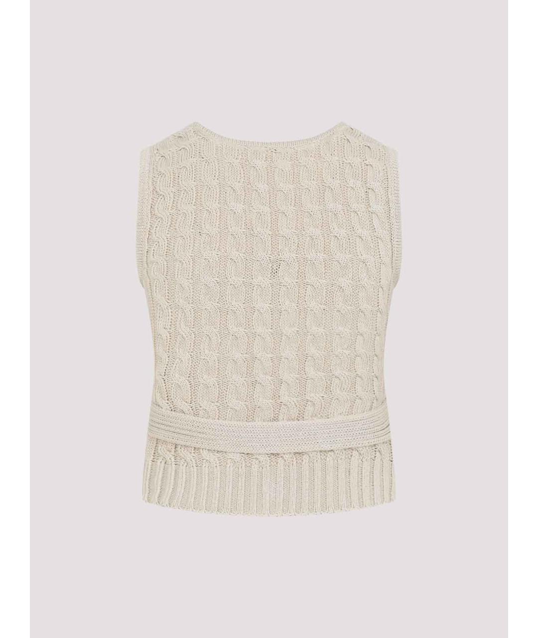 MAX MARA Бежевая льняная жилетка, фото 2