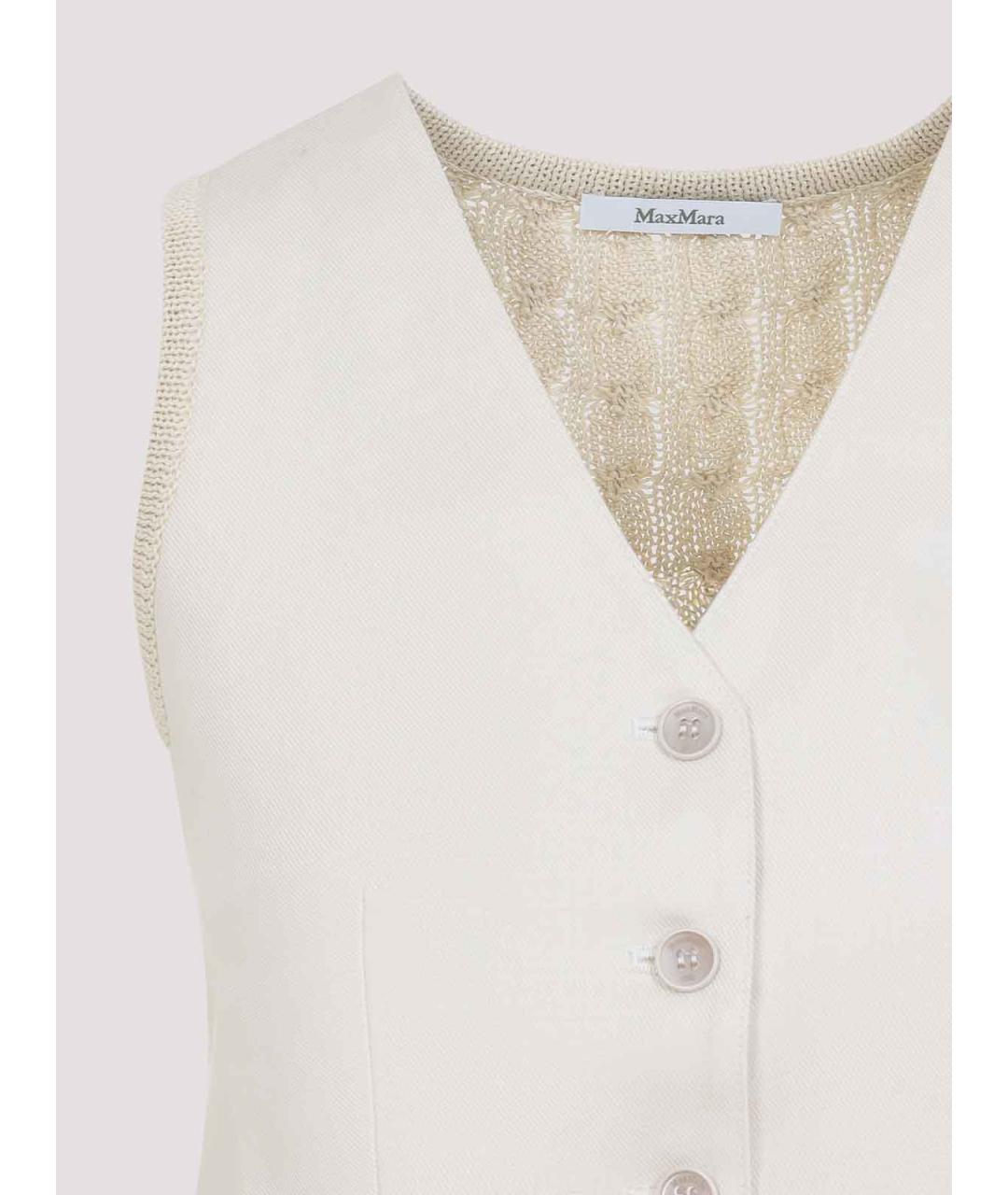 MAX MARA Бежевая льняная жилетка, фото 3