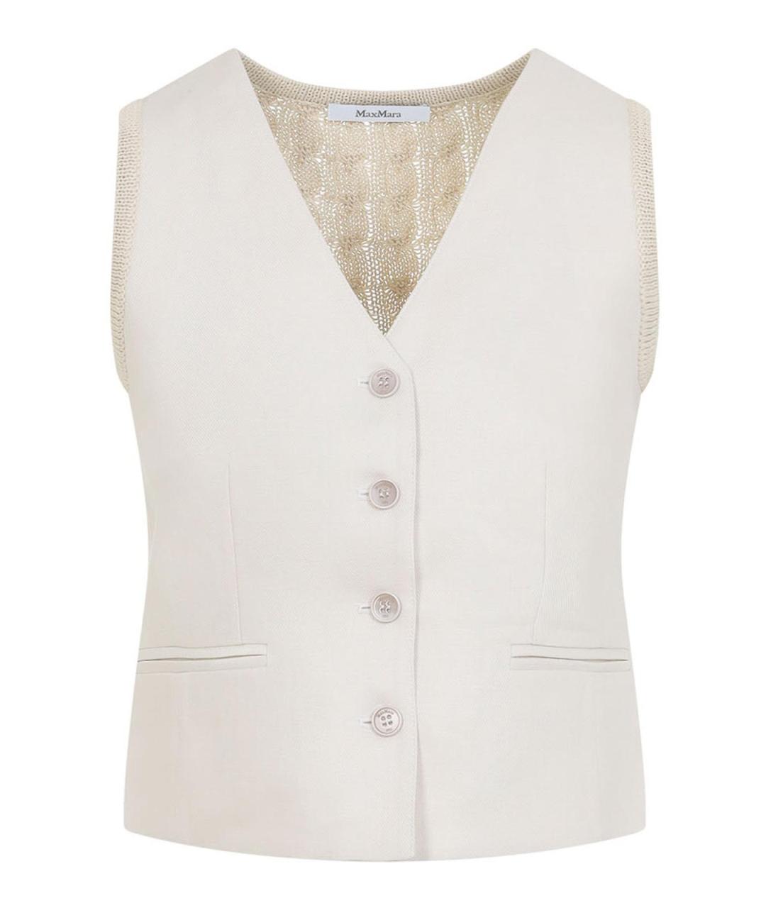 MAX MARA Бежевая льняная жилетка, фото 1