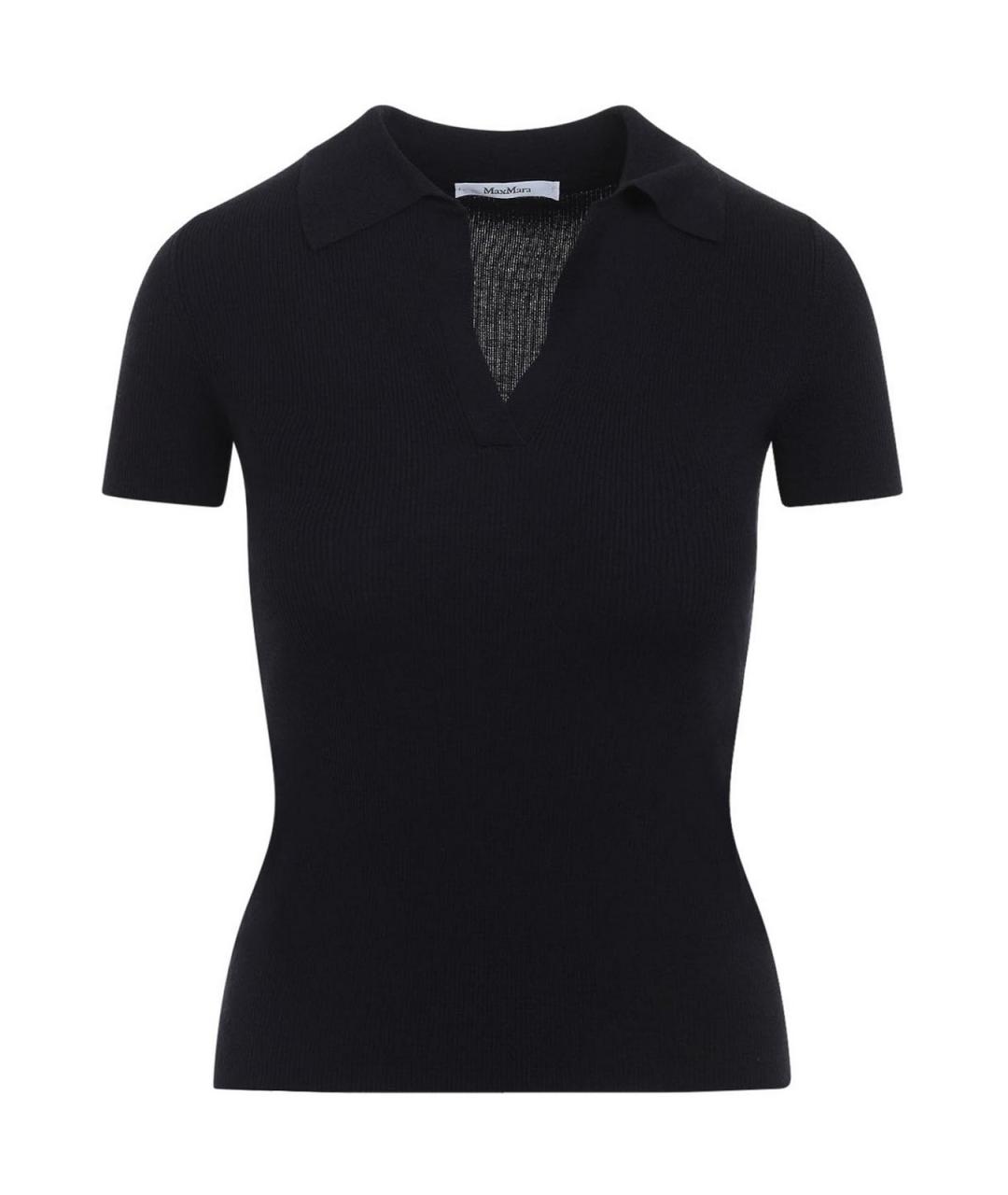 MAX MARA Синяя шерстяная футболка, фото 1