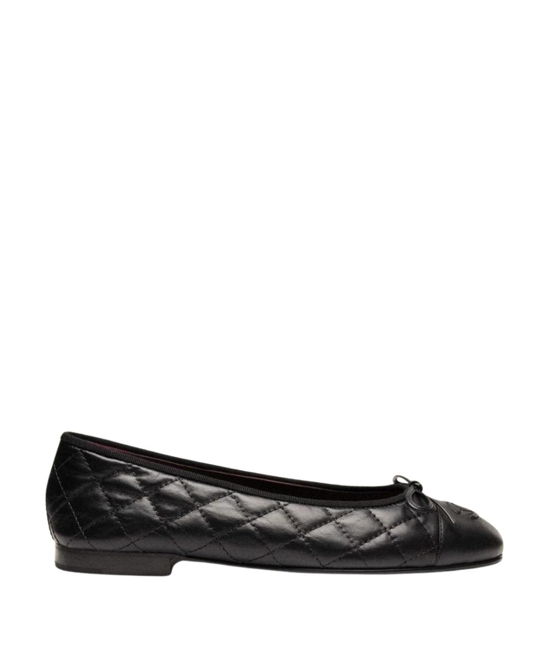 CHANEL Черные кожаные балетки, фото 1
