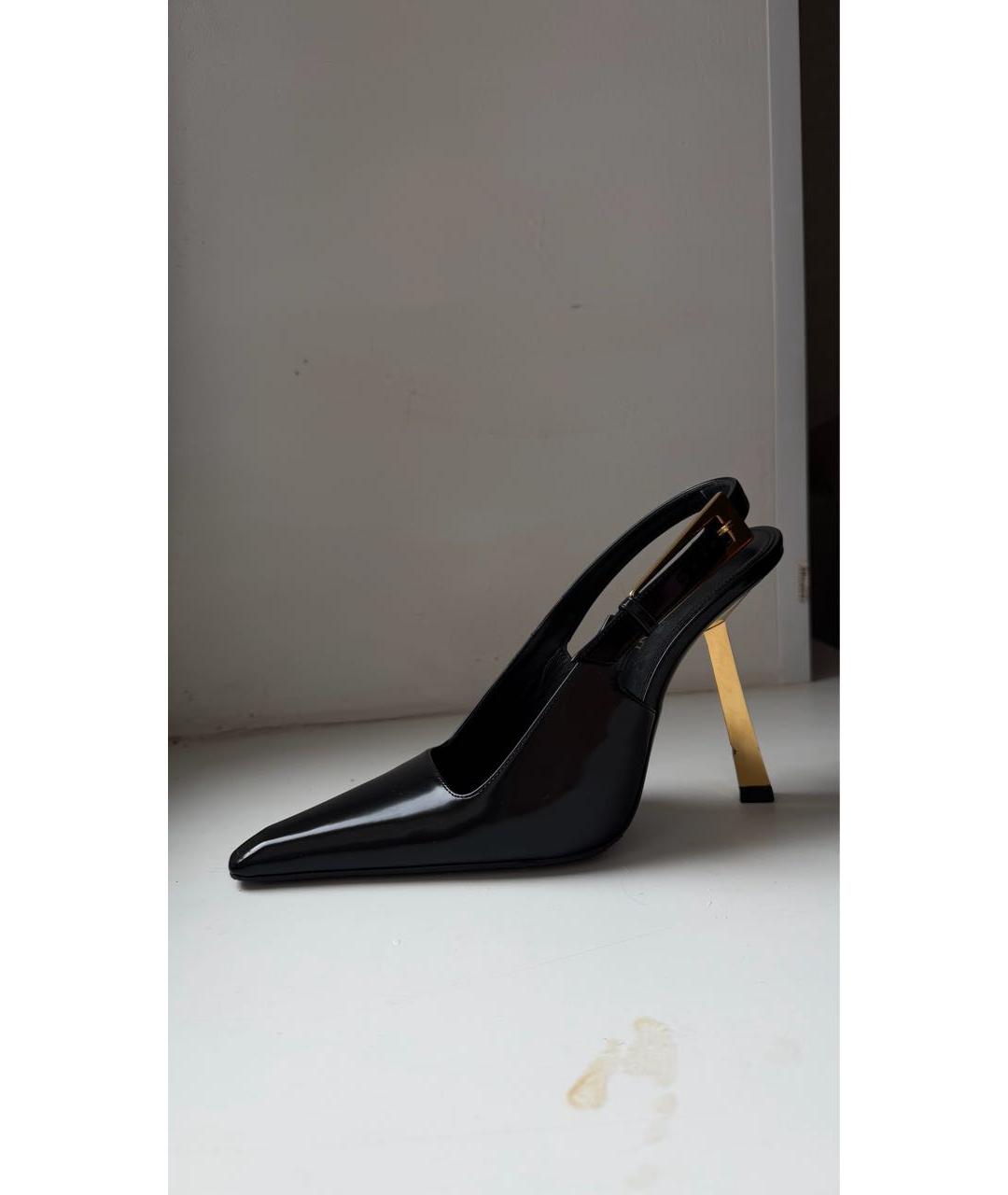 SAINT LAURENT Черные кожаные туфли, фото 9