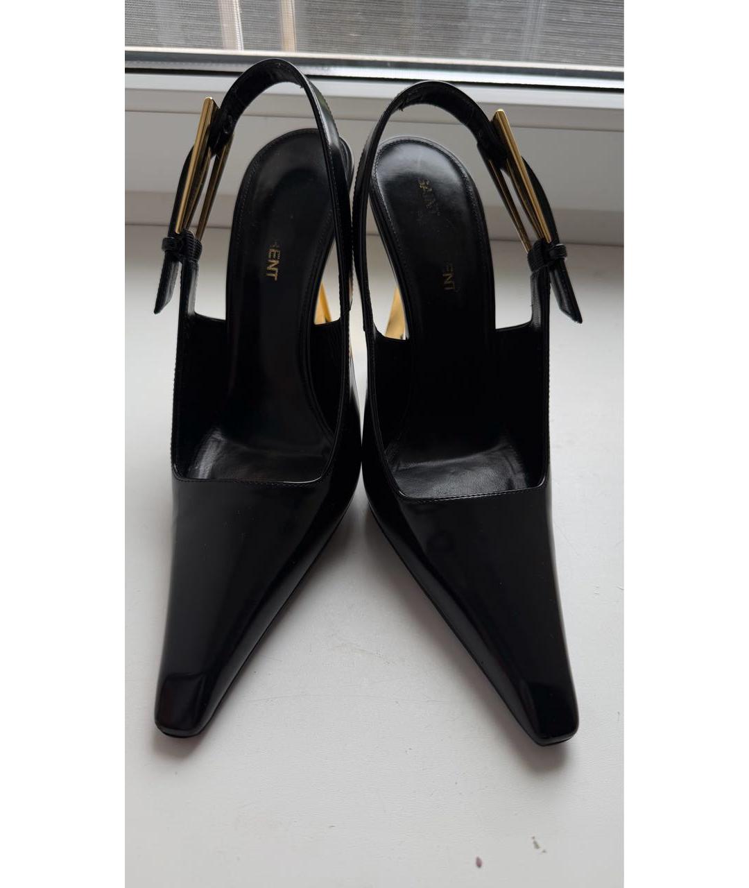 SAINT LAURENT Черные кожаные туфли, фото 2