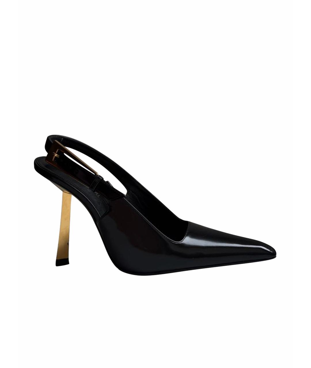 SAINT LAURENT Черные кожаные туфли, фото 1
