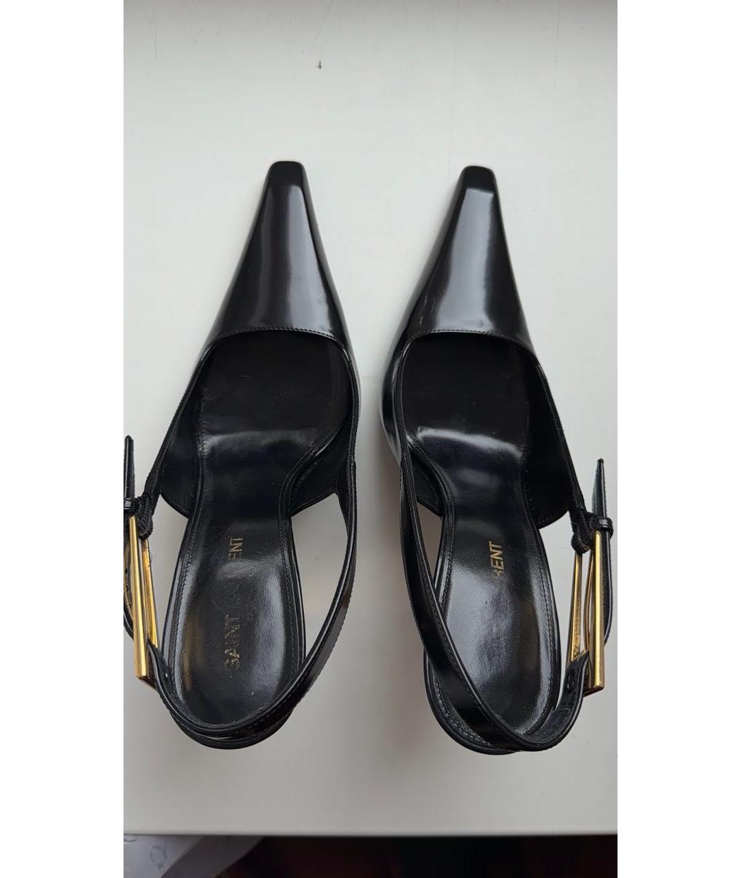SAINT LAURENT Черные кожаные туфли, фото 3