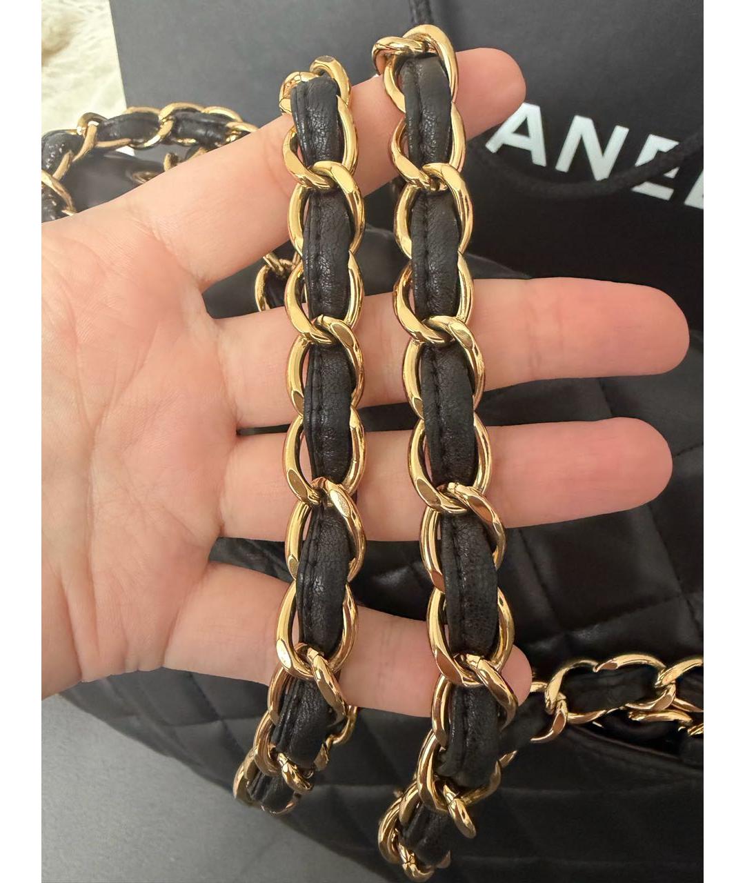CHANEL Черная кожаная сумка тоут, фото 5