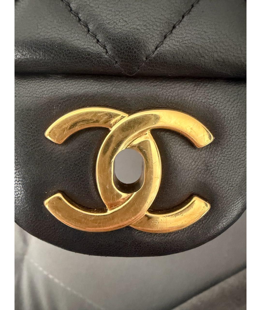 CHANEL Черная кожаная сумка тоут, фото 7