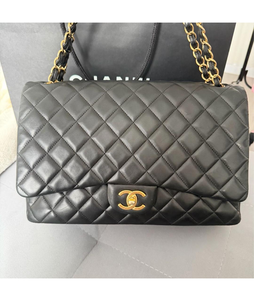 CHANEL Черная кожаная сумка тоут, фото 9