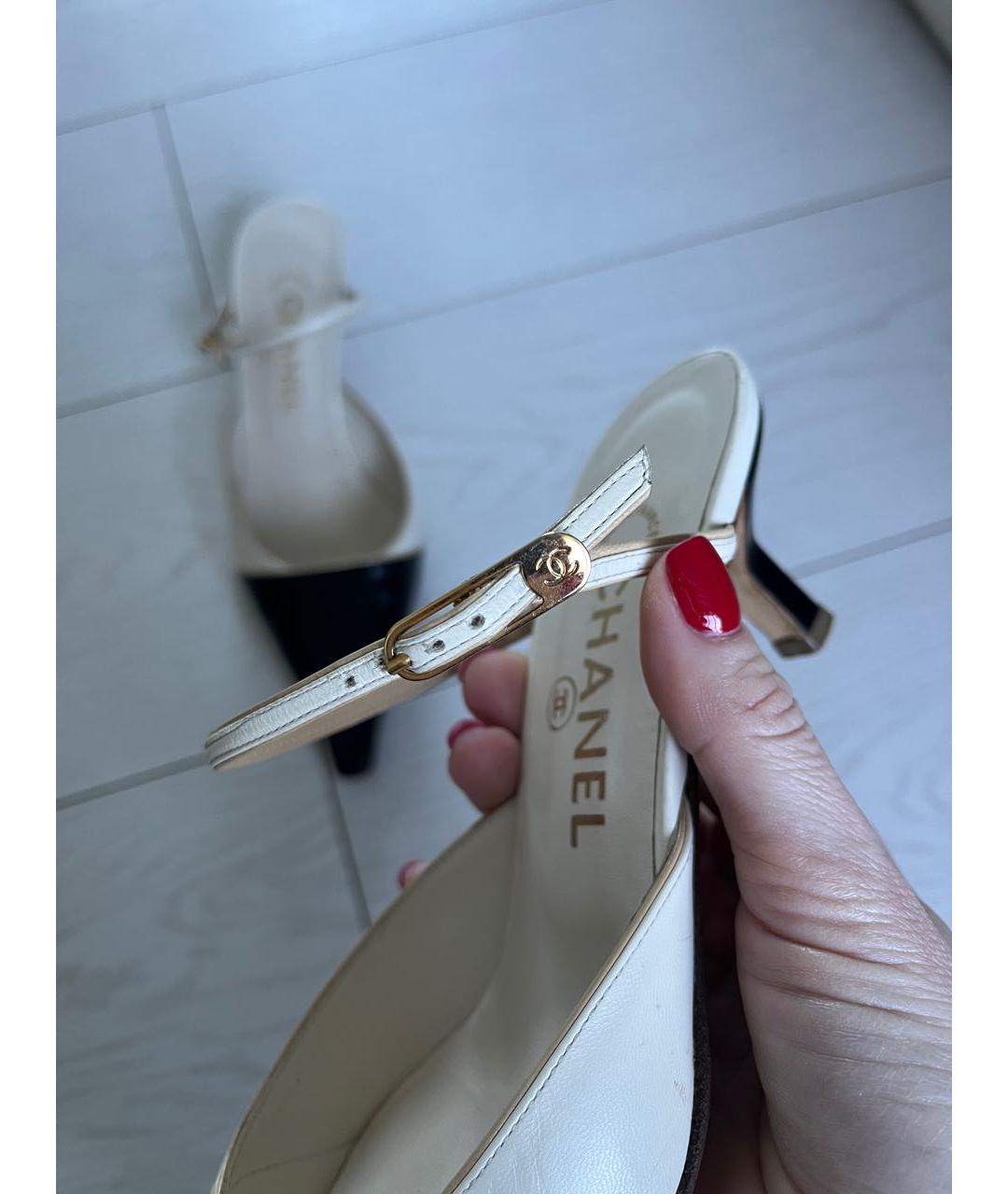 CHANEL Черные кожаные босоножки, фото 7