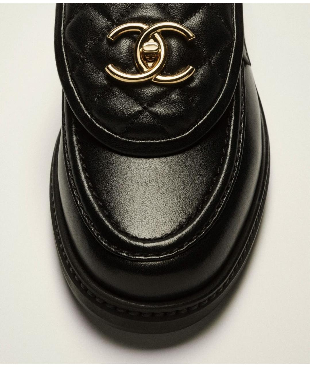 CHANEL Черные кожаные лоферы, фото 2