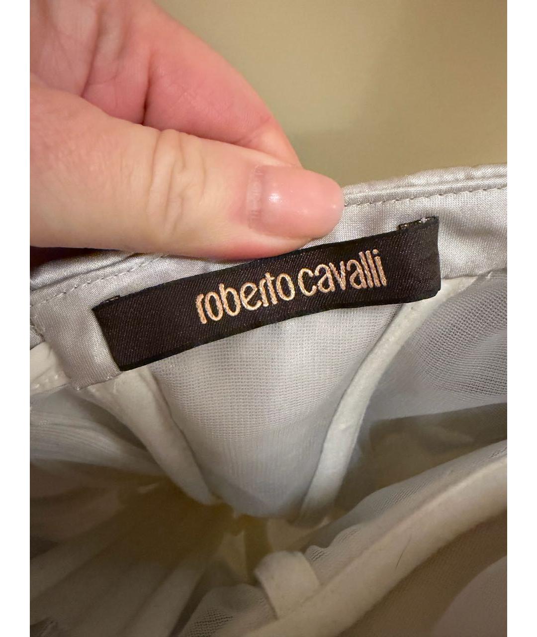 ROBERTO CAVALLI Серебряное вечернее платье, фото 3