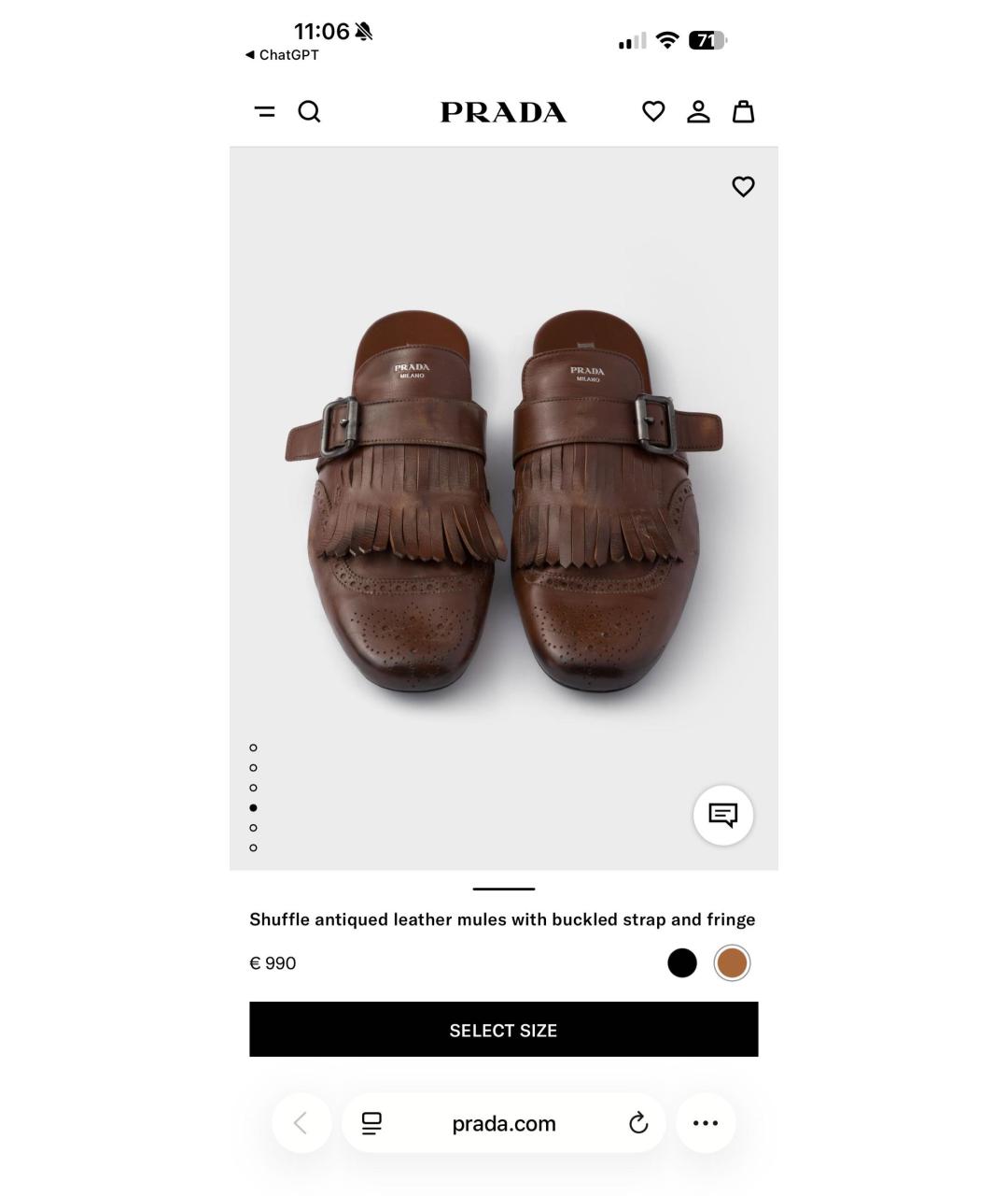 PRADA Коричневые кожаные мюли, фото 8