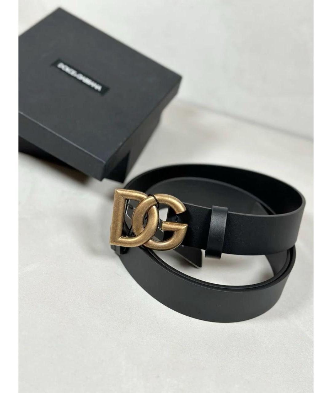 DOLCE&GABBANA Черный кожаный ремень, фото 2