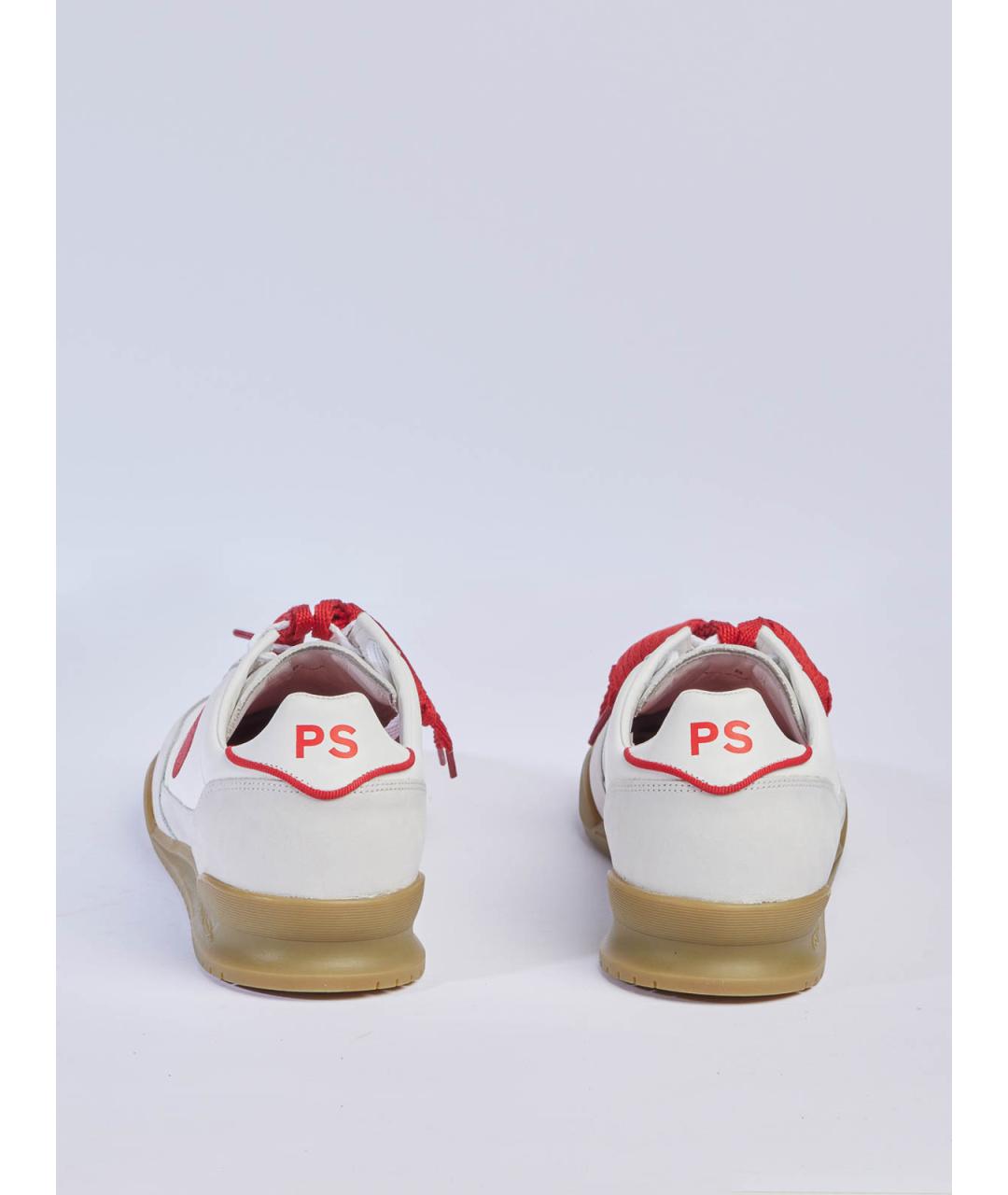 PS BY PAUL SMITH Белые кожаные низкие кроссовки / кеды, фото 5