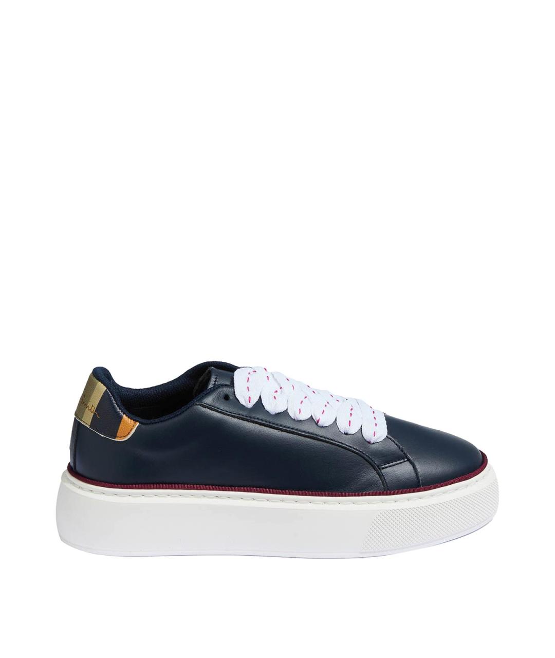 PAUL SMITH Синие кожаные кроссовки, фото 1