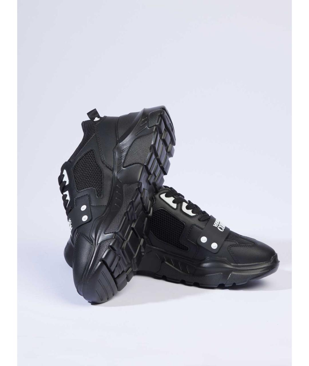 VERSACE JEANS COUTURE Черные синтетические низкие кроссовки / кеды, фото 4