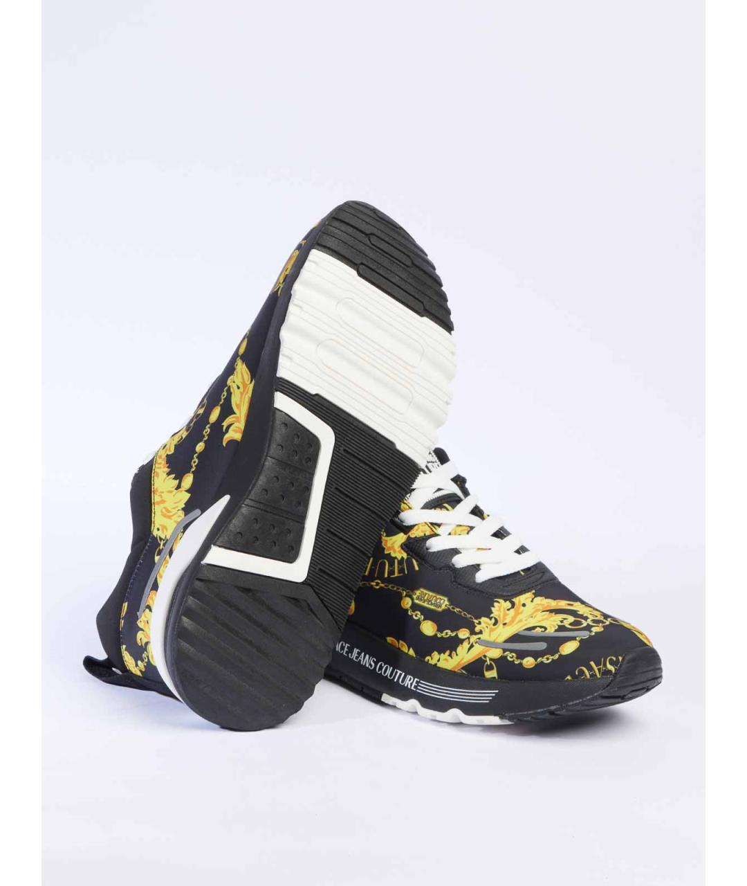 VERSACE JEANS COUTURE Черные синтетические низкие кроссовки / кеды, фото 6