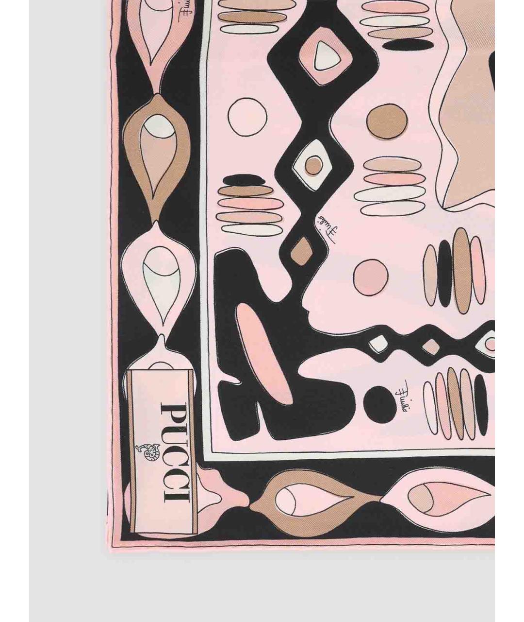 EMILIO PUCCI Розовый шелковый платок, фото 3