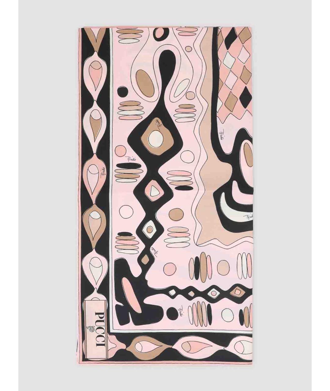 EMILIO PUCCI Розовый шелковый платок, фото 2