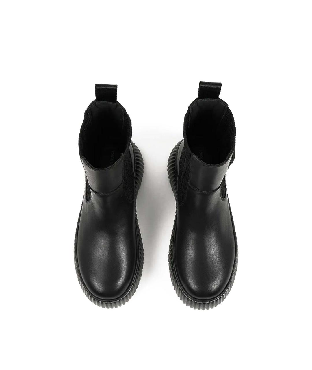 KARL LAGERFELD Черные кожаные сапоги, фото 3