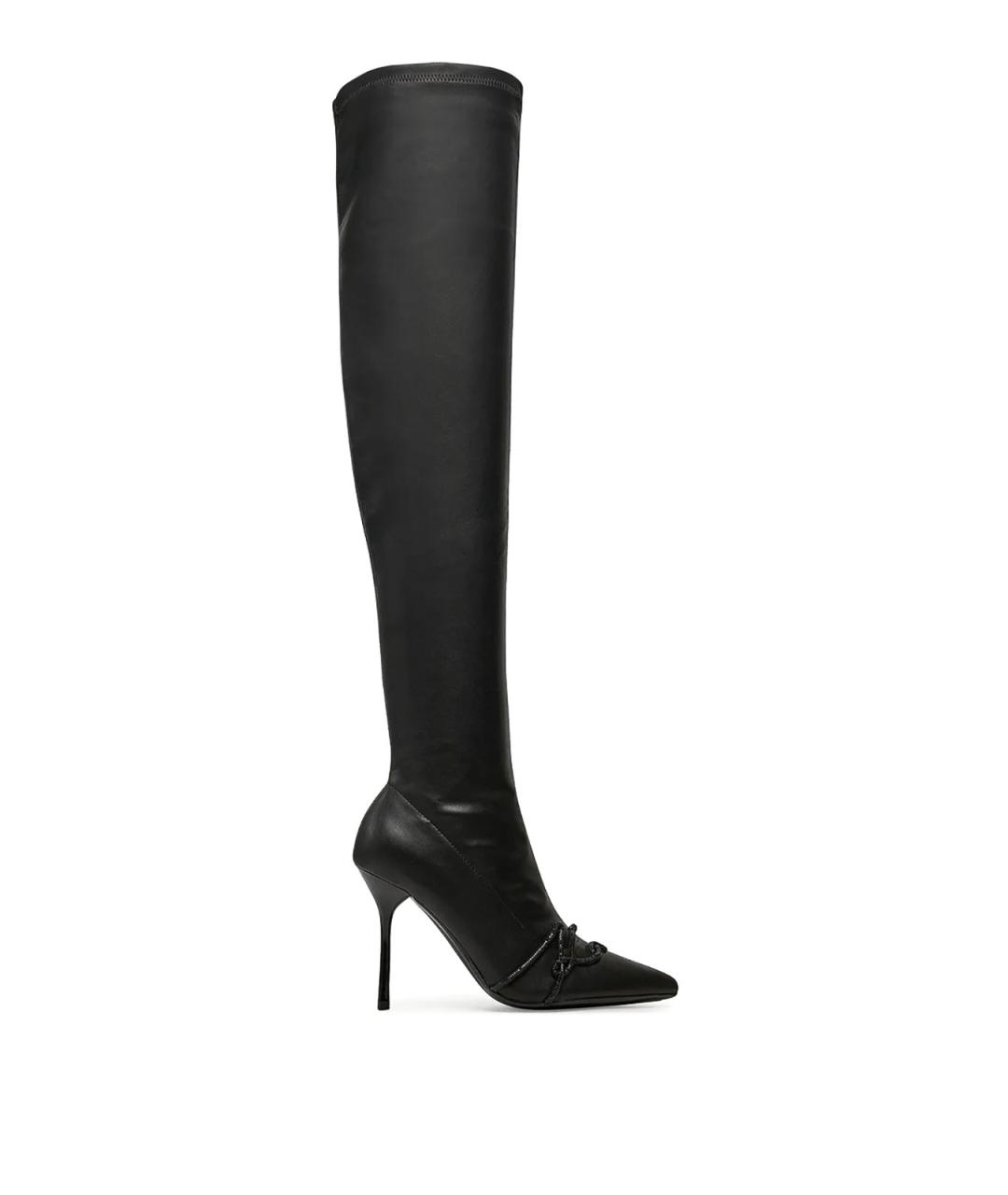 KARL LAGERFELD Черные кожаные сапоги, фото 1