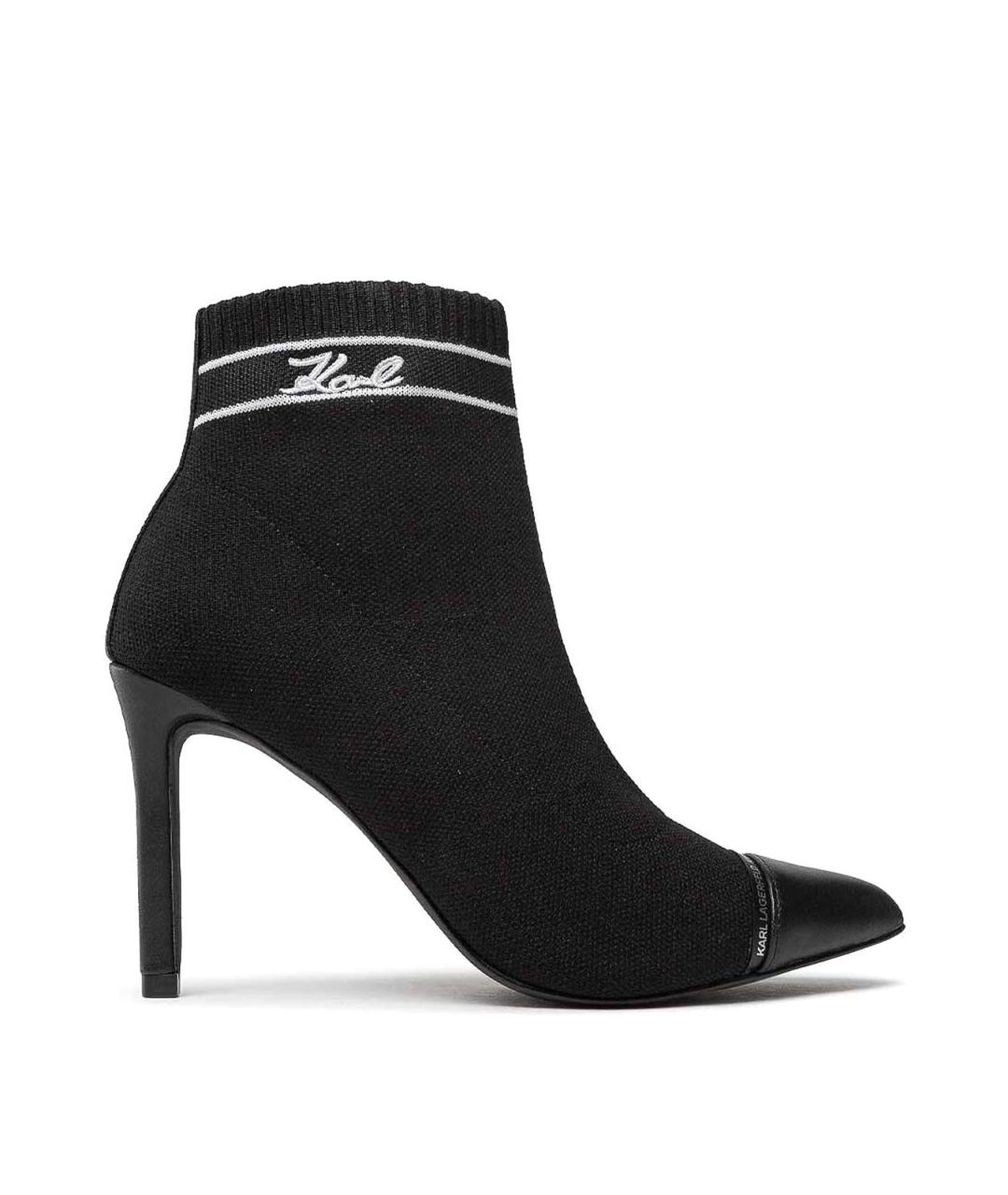 KARL LAGERFELD Черные кожаные сапоги, фото 1