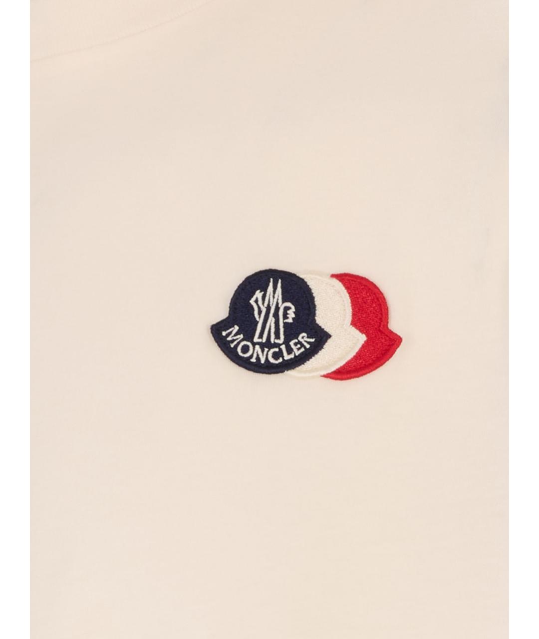 MONCLER Белая хлопковая футболка, фото 3