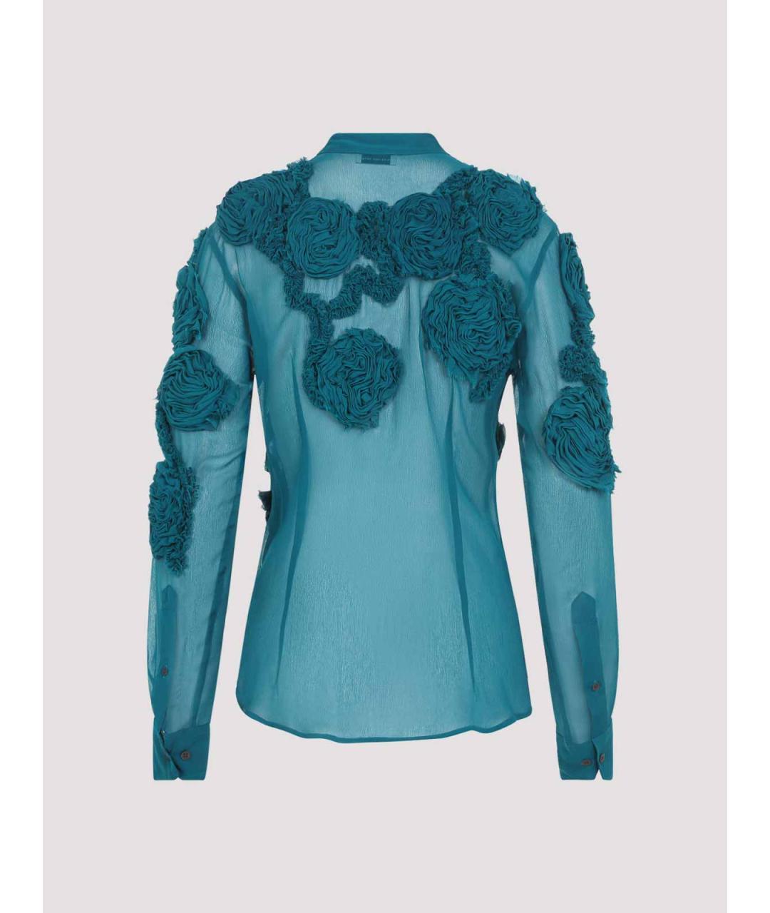 DRIES VAN NOTEN Бирюзовая вискозная рубашка, фото 2